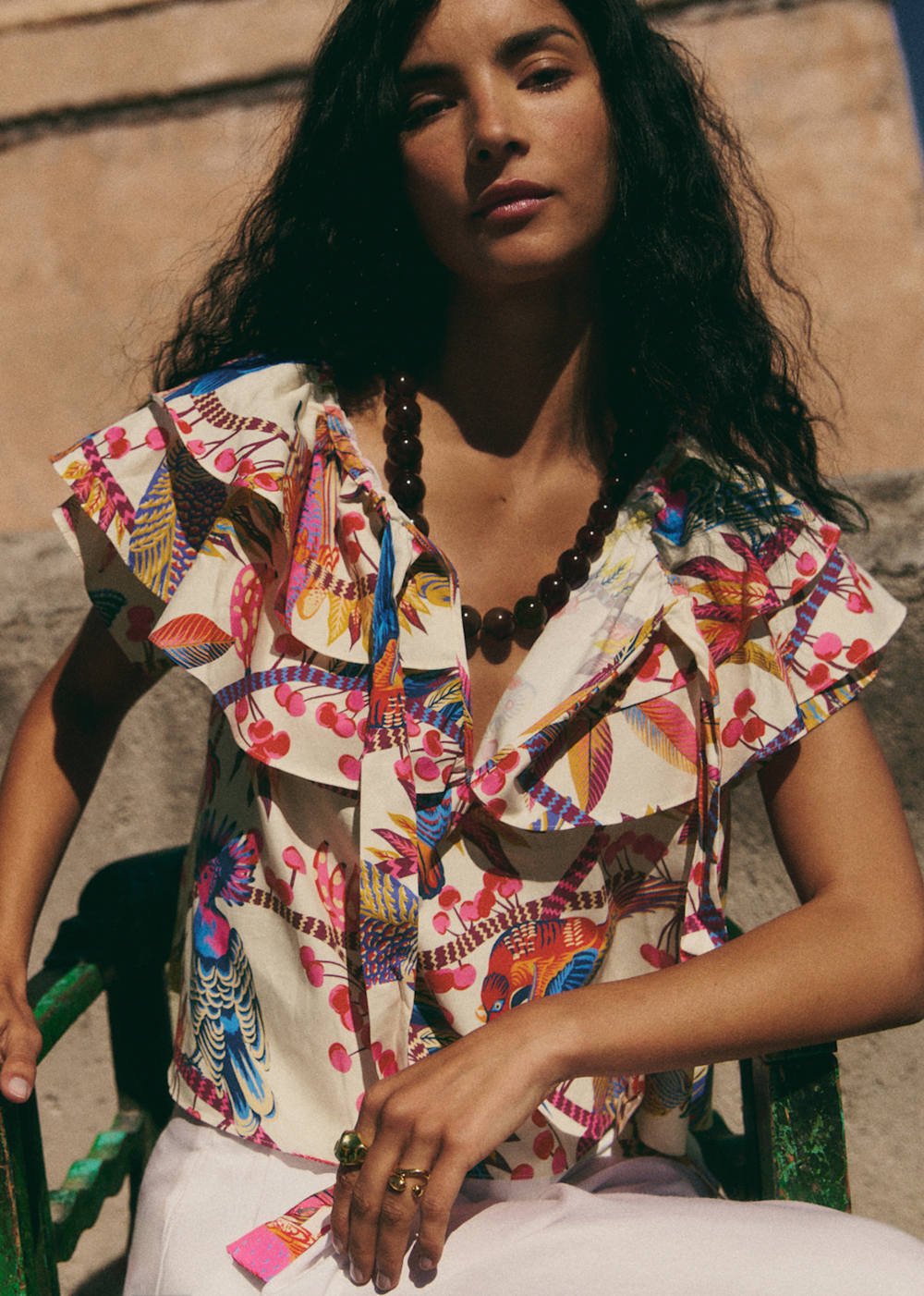 Ismene Blouse - Sézane x Inoui Editions - Cherry Print