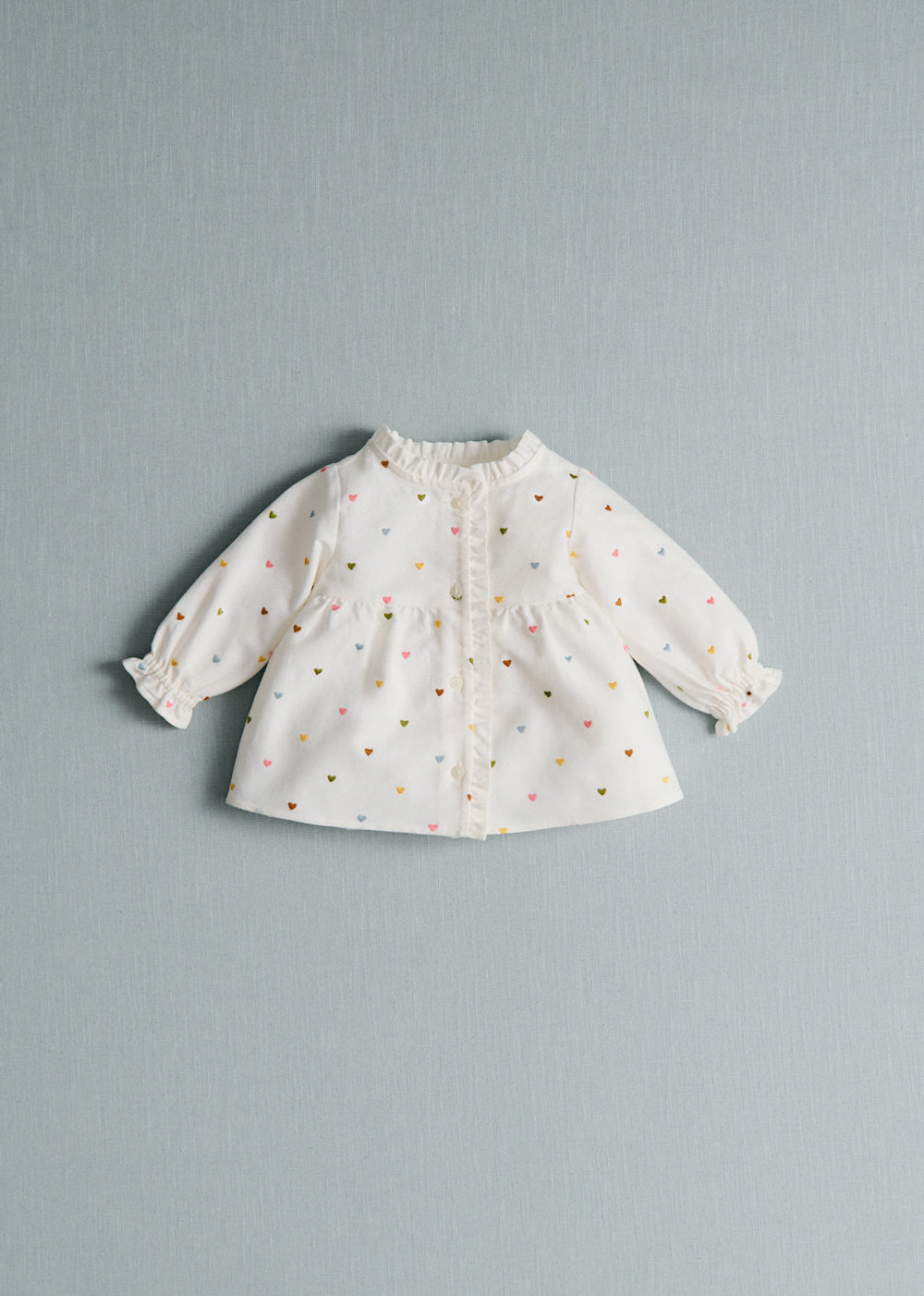 Adeline Blouse - White Multicoloured Embroidery