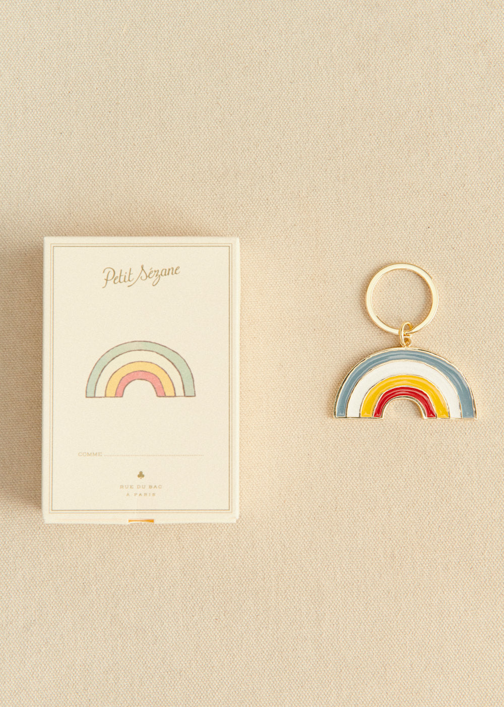 Rainbow Key Ring - Blue Multicoloured
