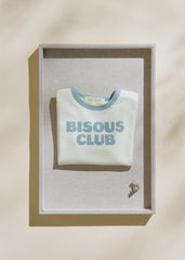 Bisous club T-Shirt - Ecru Vintage Blue