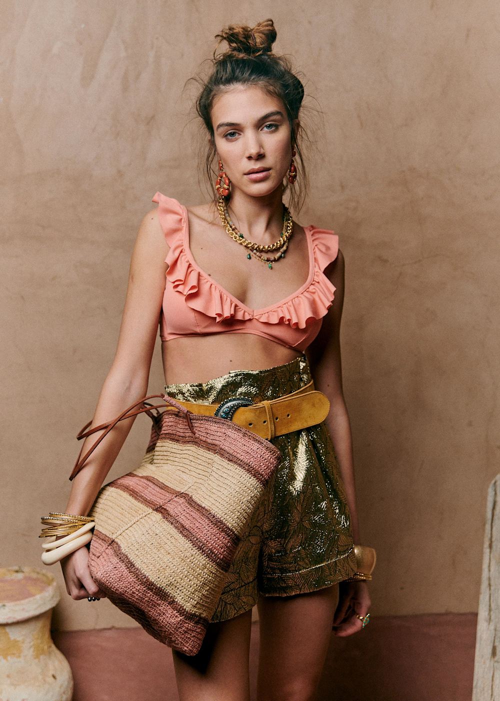 Falbala Bikini top - Sézane x Ysé - Pink