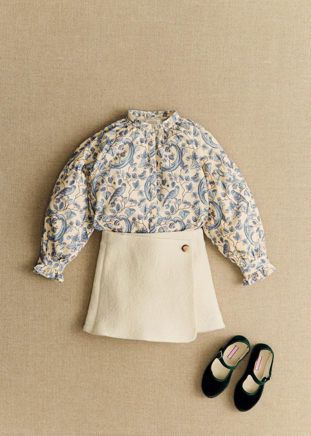 Linaya Blouse - Petit Sézane x Antoinette Poisson - Blue Birds Print