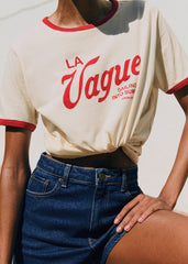 La vague T-Shirt - Cream And Red