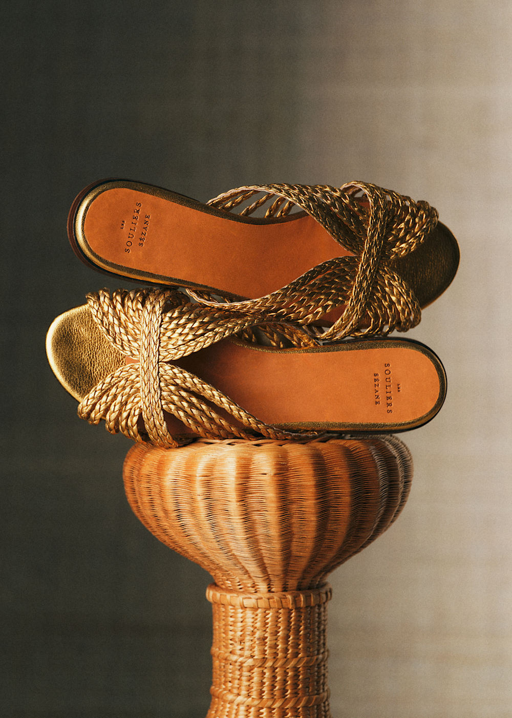 Low Paola  Mules - Braided Gold