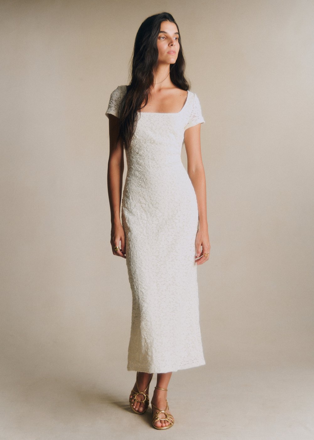Claudette Dress - Ecru Guipure Lace