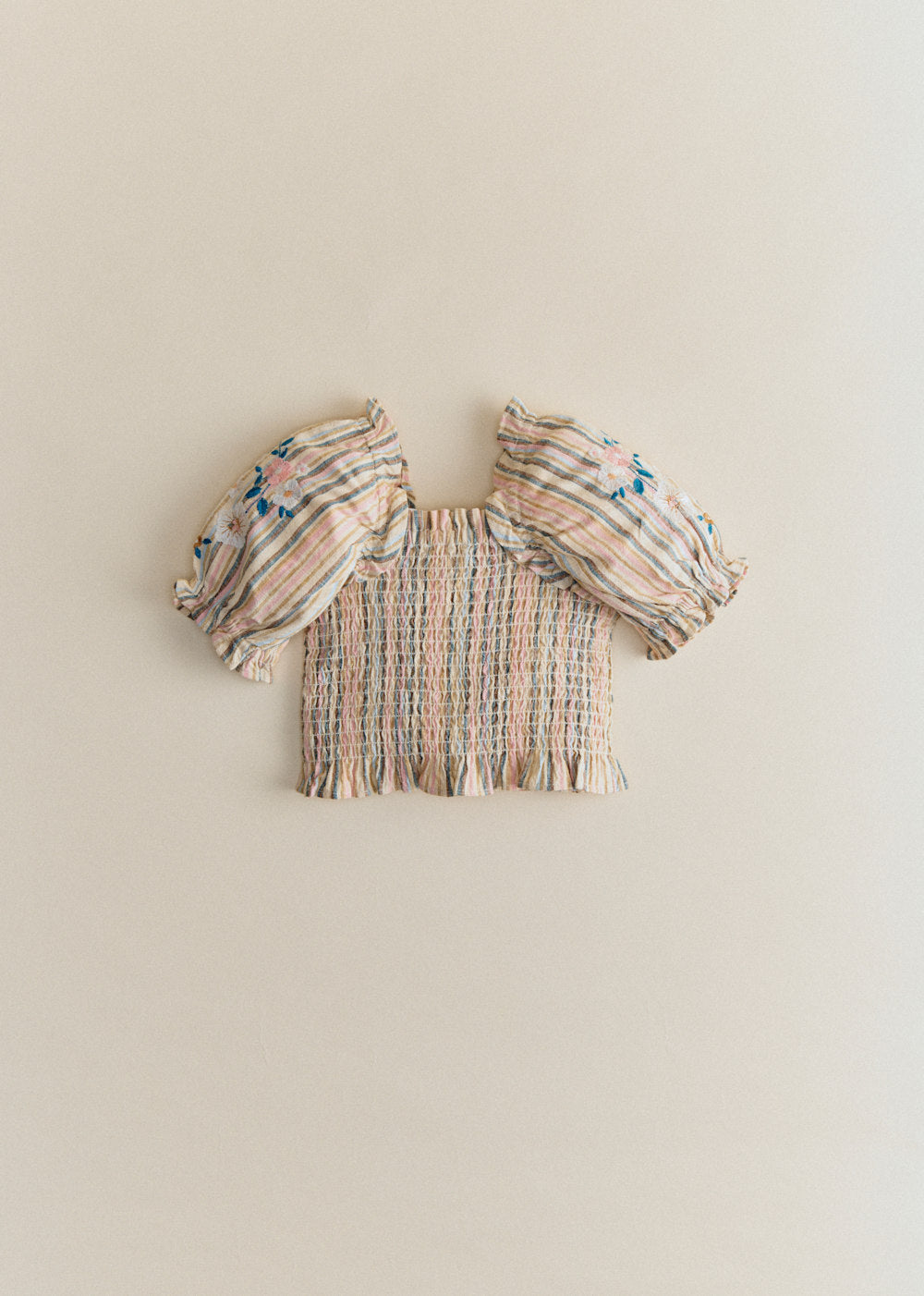 Laurane Top - Pink Blue Stripes
