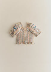 Laurane Top - Pink Blue Stripes