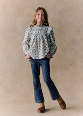 Colombe Blouse - Blue Flowers