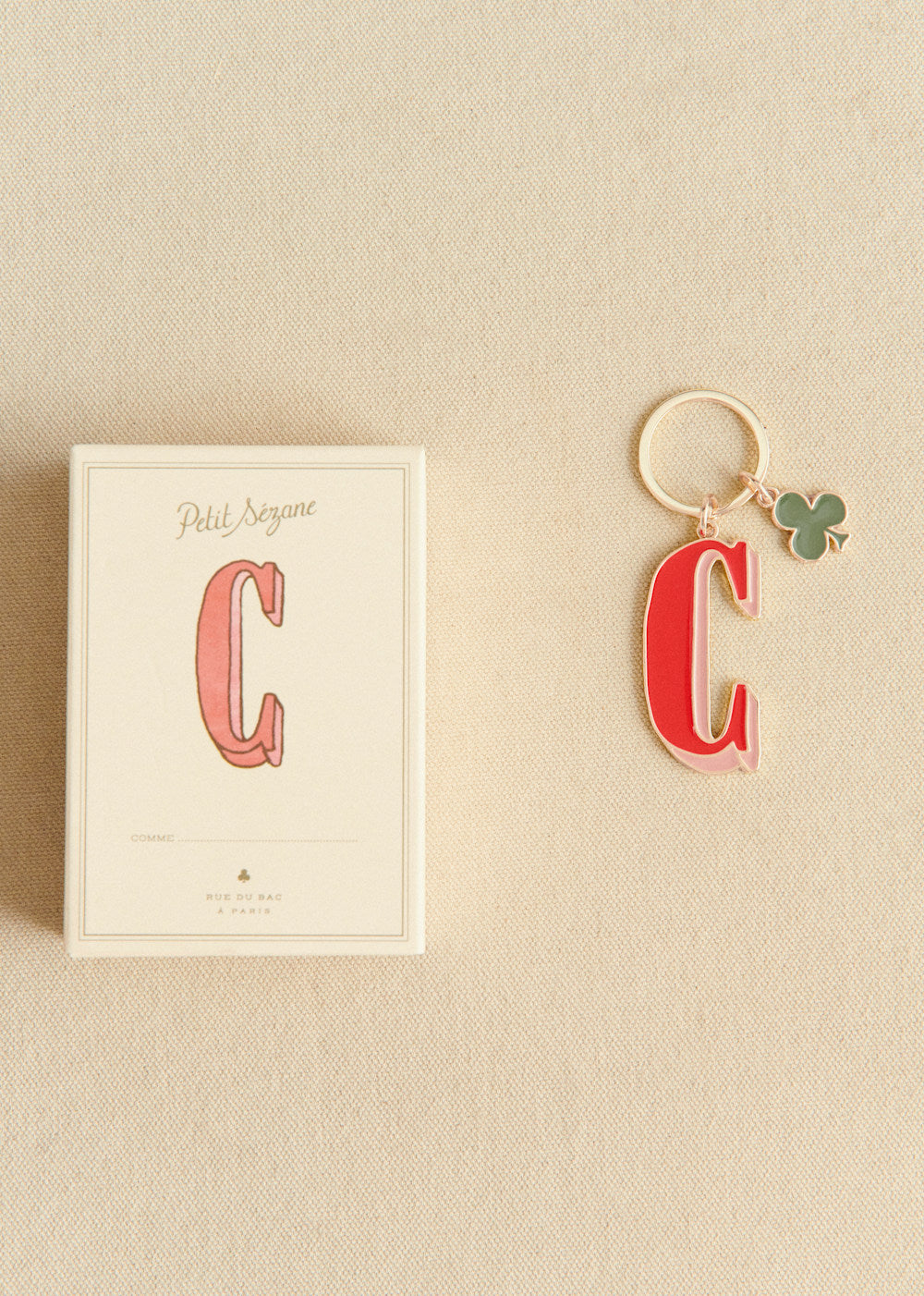 Alphabet key ring - Letter C Red