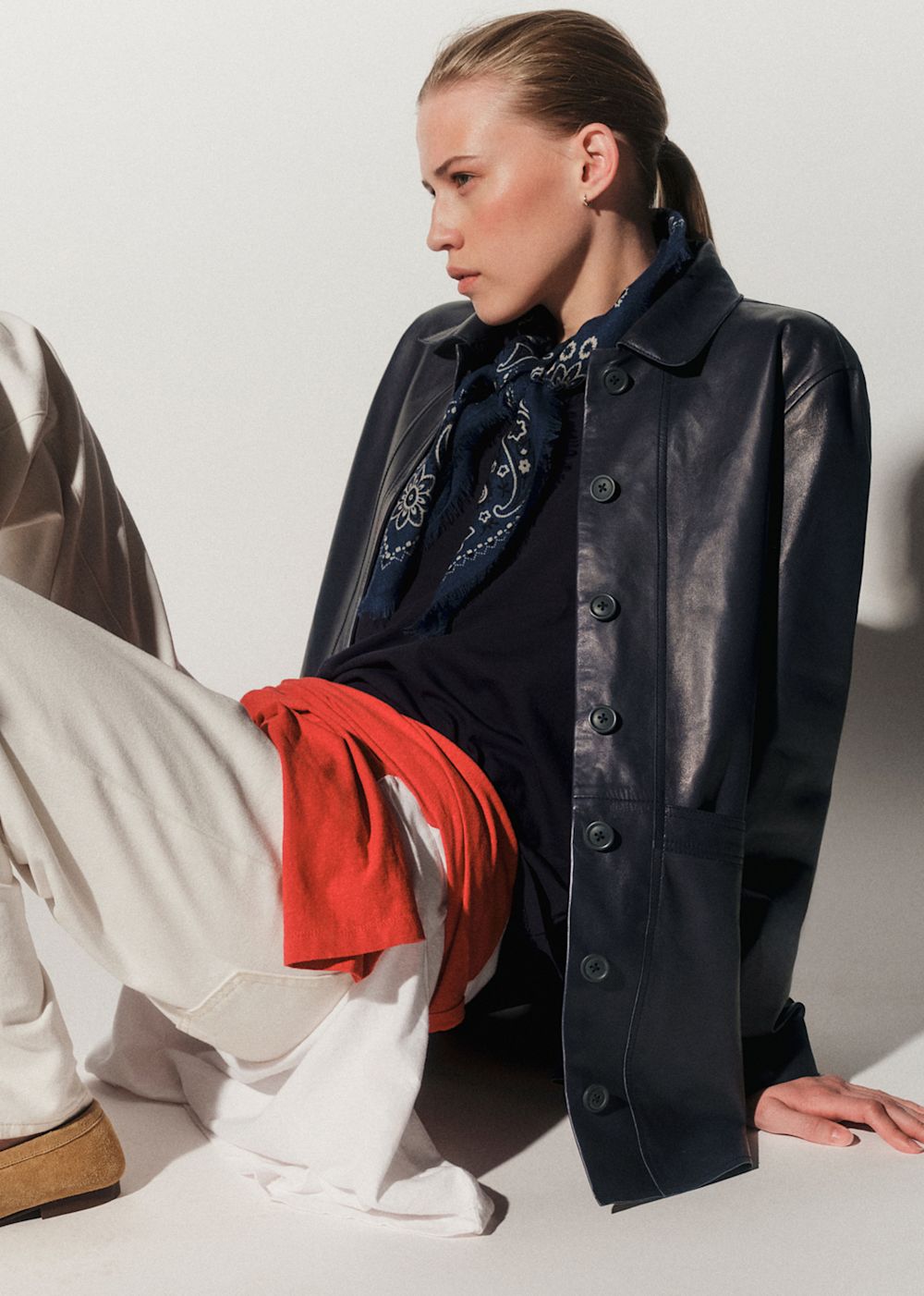 Will Jacket - Leather Navy