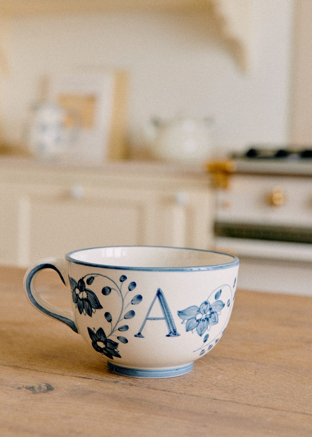 Poetry Mug- Storm Blue - Letter A