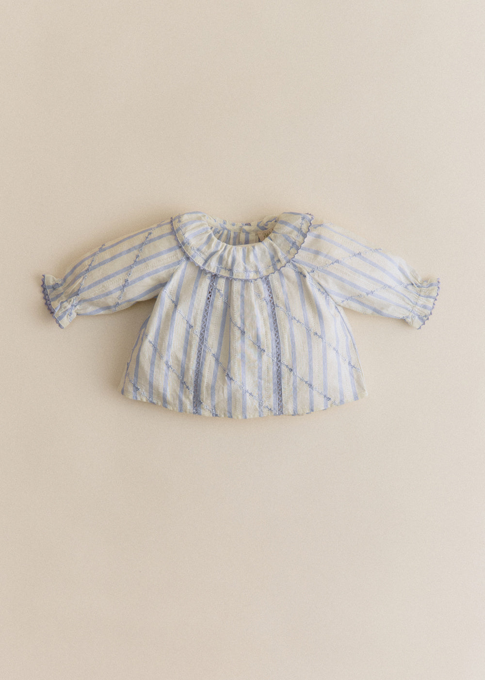 Héloïse Blouse - Lavender Striped Embroidery