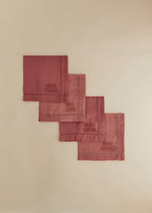 Set of 4 Towels - Words Embroidered - Blush