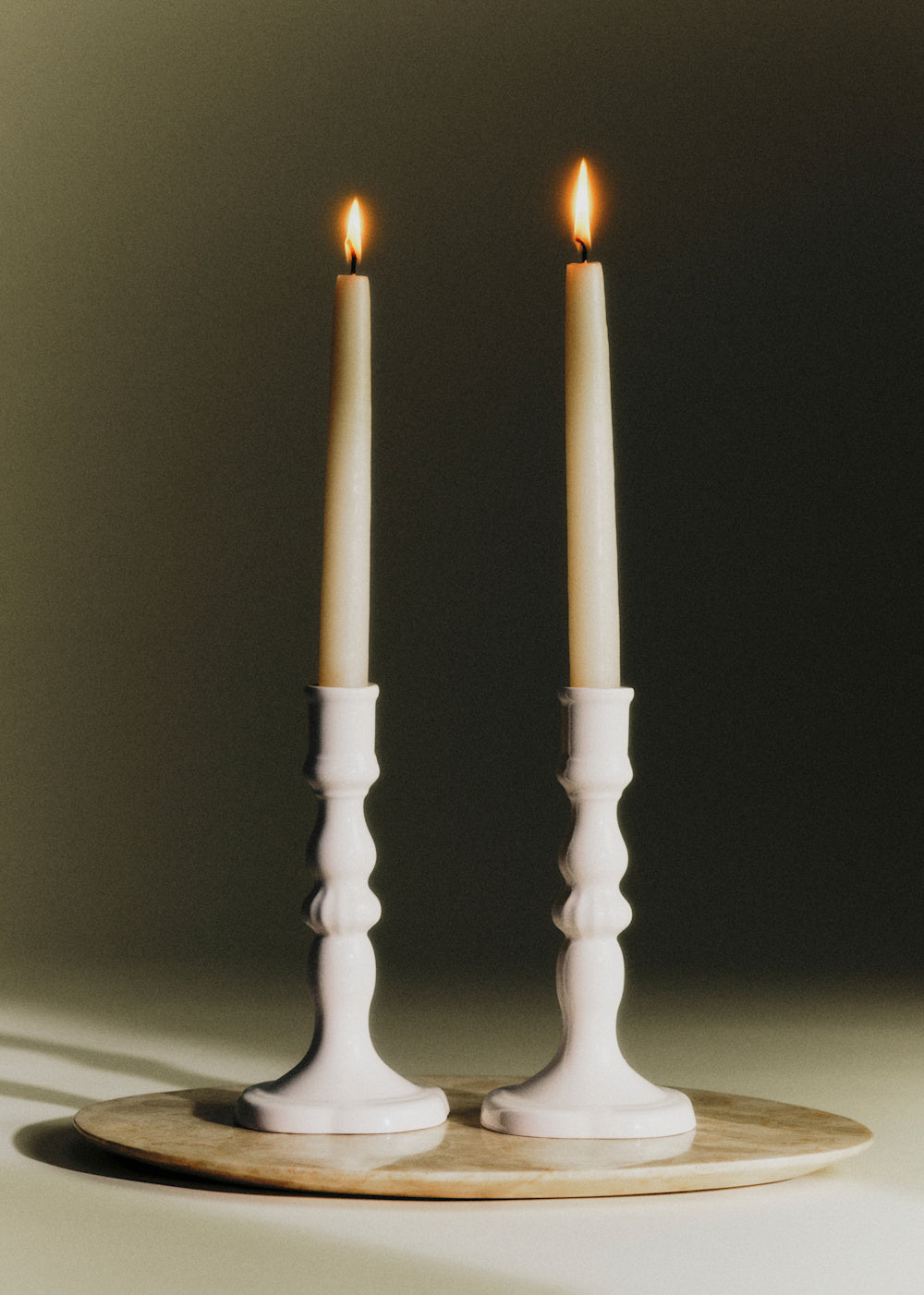 Piano Candle Holder Set - Large Model - Ecru