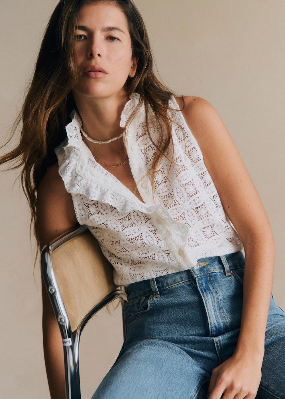 Celinda Shirt - Ecru Guipure Lace