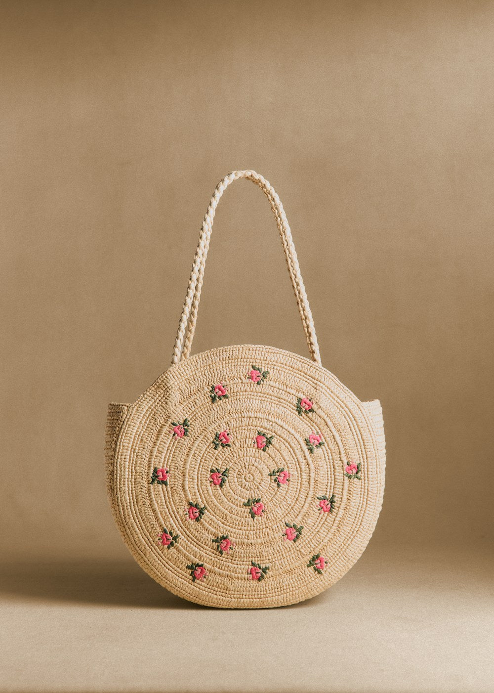 June Basket - Naturel Broderies Fleurs Muti