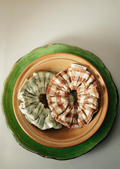 Duo of Floral Embroidered Scrunchie - Sauge Et Camel