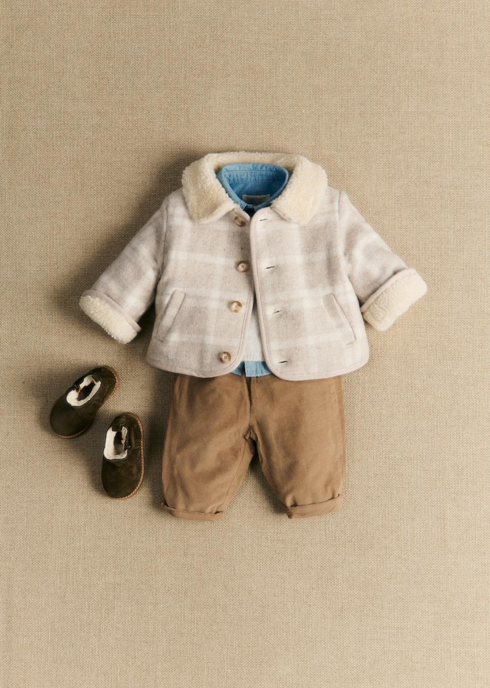 Abel Coat - Beige Ecru Tiles