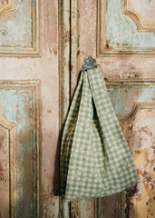 Floral embroidered grocery bag - Sage