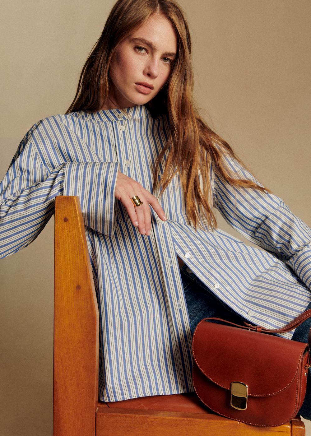 Nine Shirt - Blue And Ecru Stripes