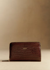 Victoria Wallet - Chocolate Crocodile Print