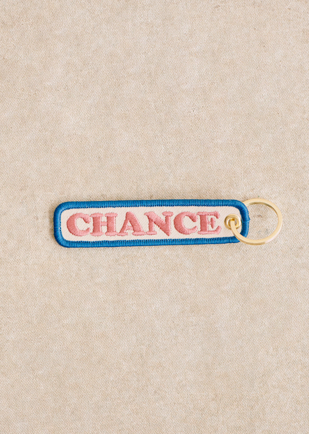 Embroidered Key Ring - Pink Chance