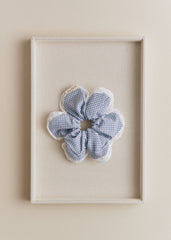 Flower Scrunchie - Blue Gingham