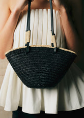 Mini Maia Basket - Black Raffia