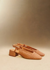 Noemie Heeled Pumps - Natural Heritage Braided Leather
