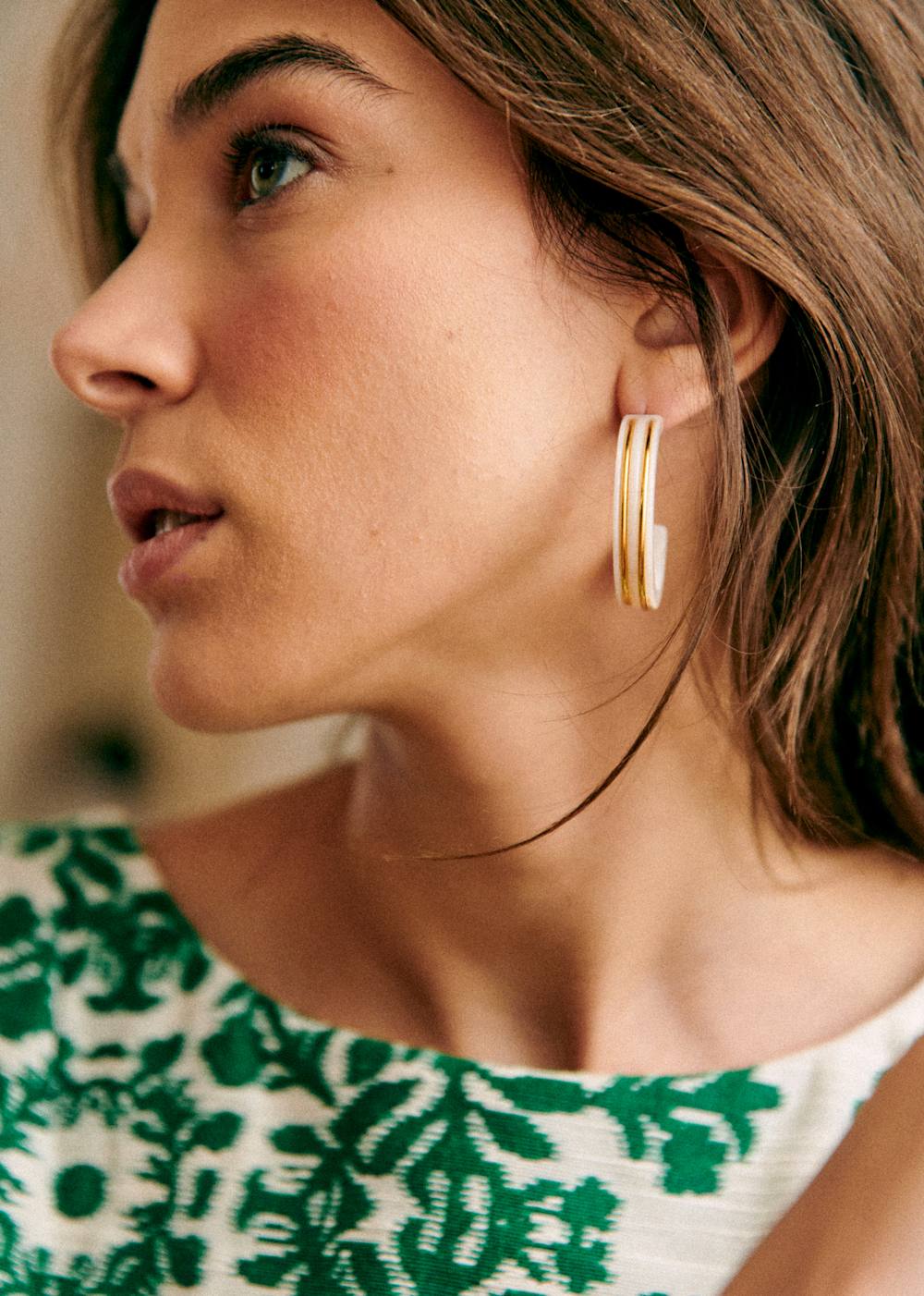 Alix Hoops earrings - Ecru