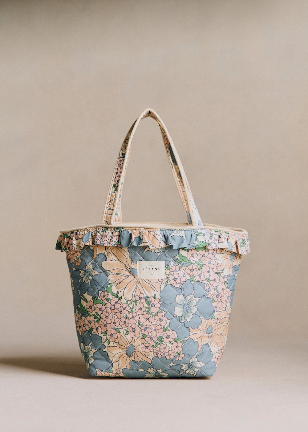 Small Canvas Bag - Meadow Blue Print
