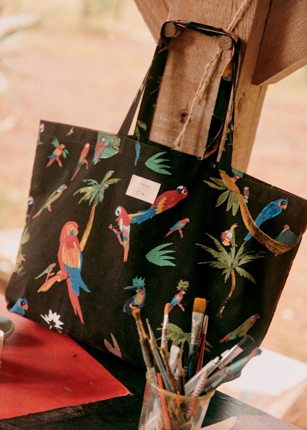 Totebag - Sézane x  G-Kero - Black Multicoloured