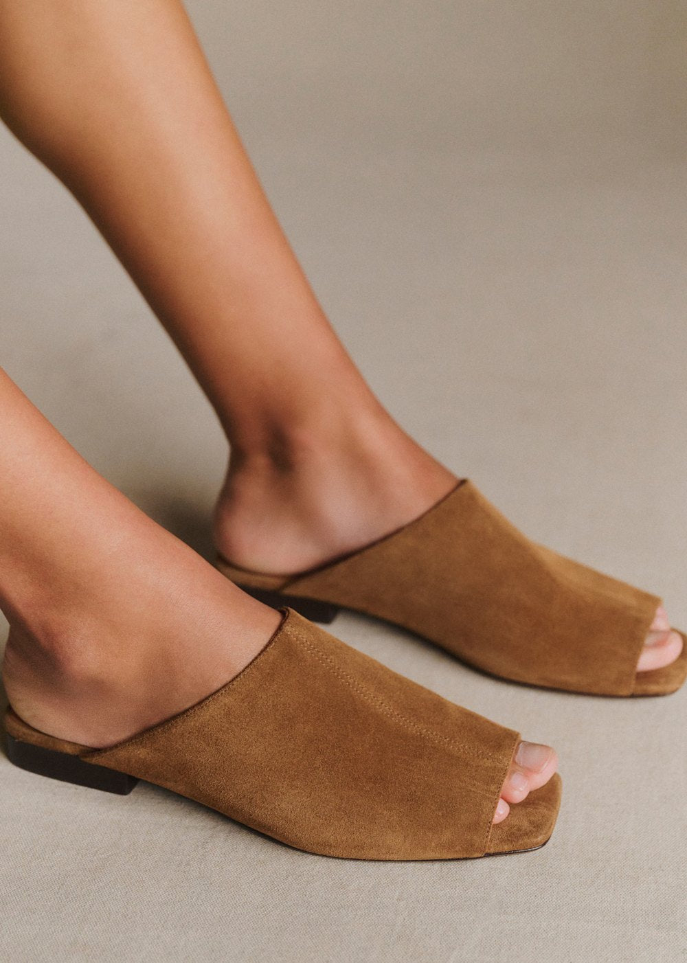 Low Bruna Mules - Taupe Khaki