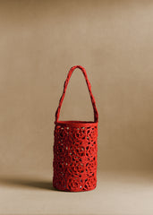 Marcia Basket Bag - Red Raffia