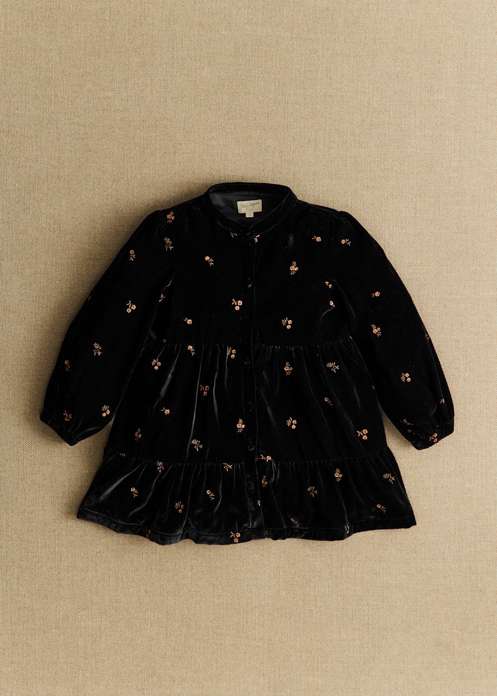 Louise Dress - Black Bronze Embroidery