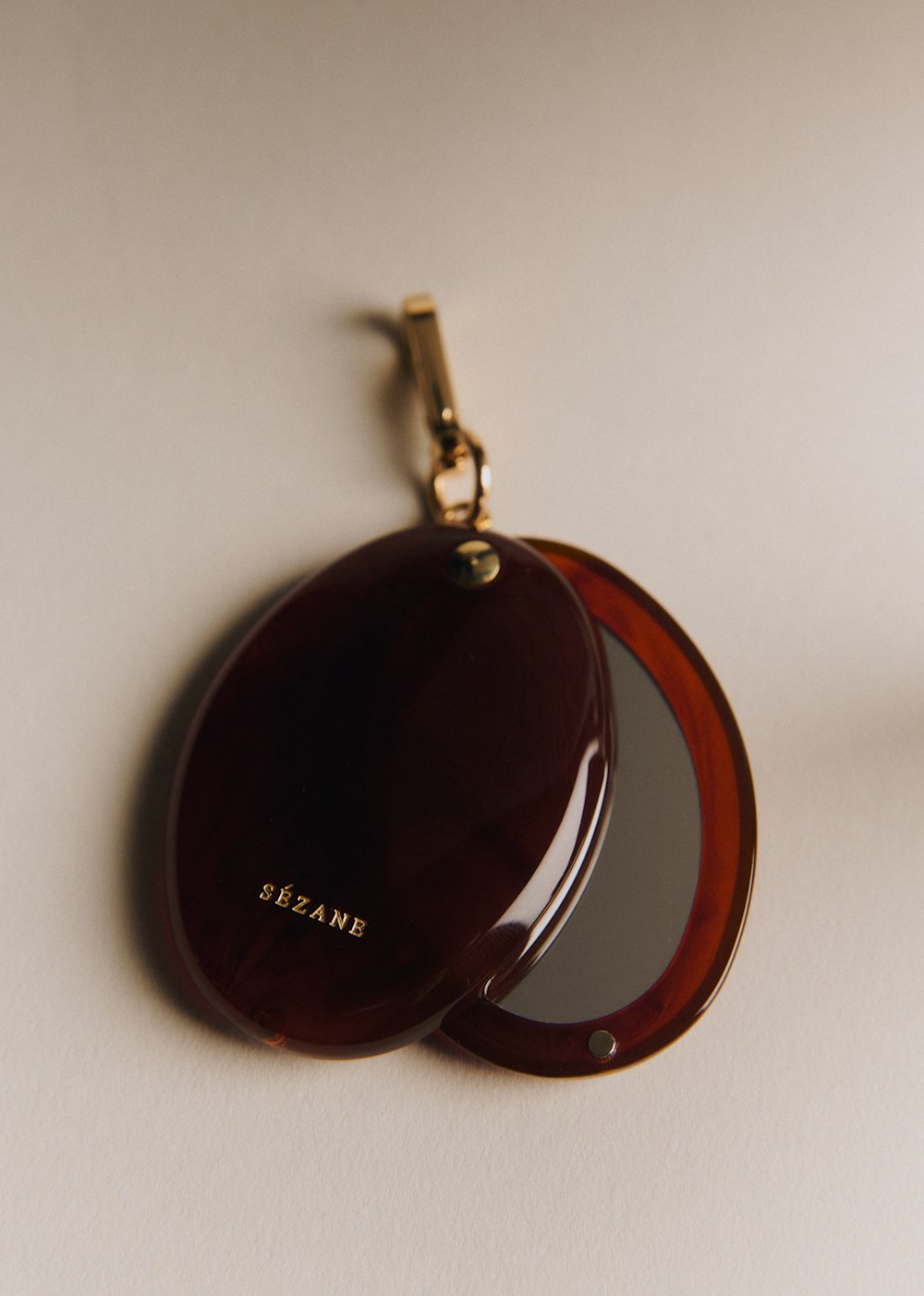 Juliette Mirror Keychain - Caramel