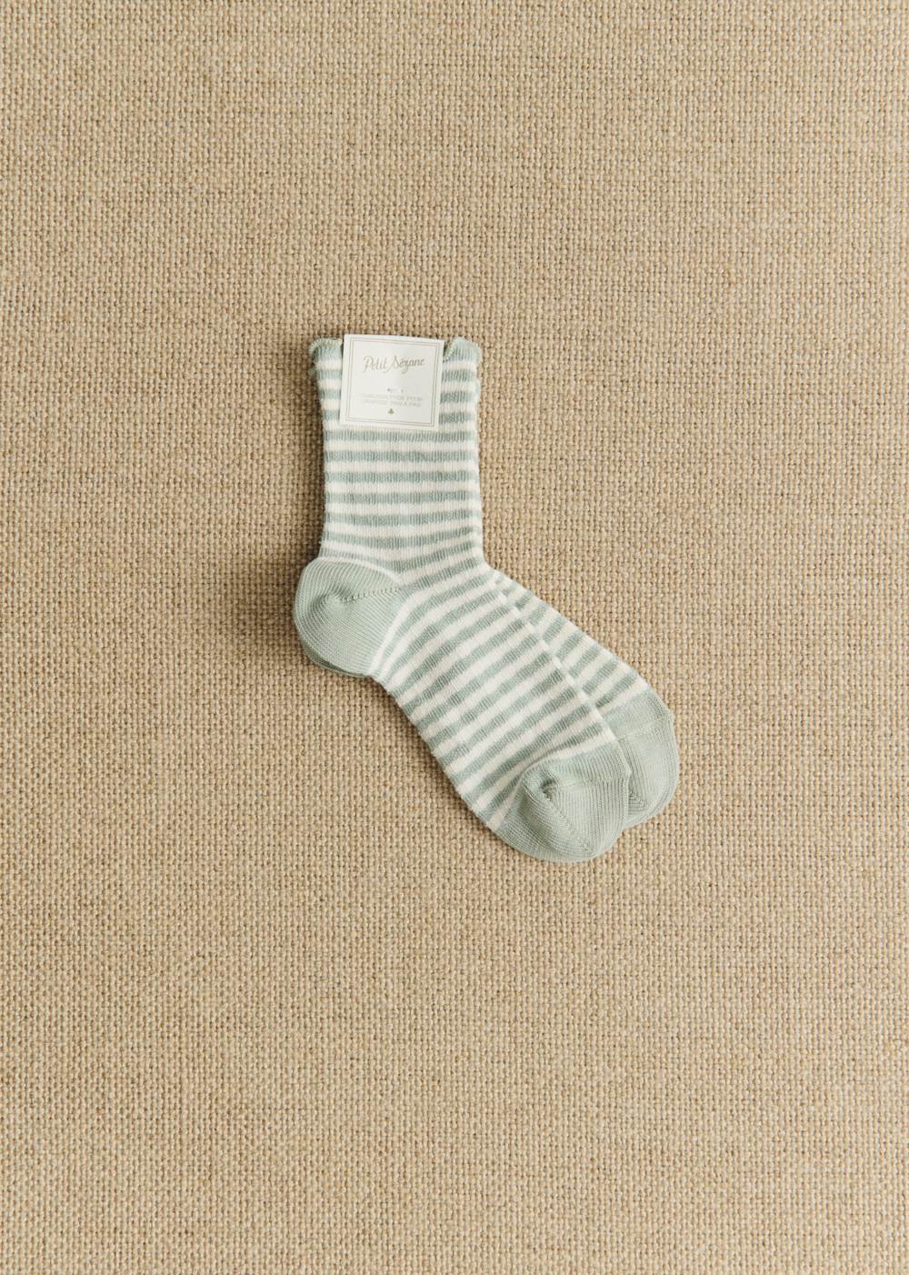 Children's Vichy Socks - Celadon Blue