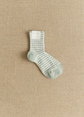 Children's Vichy Socks - Celadon Blue