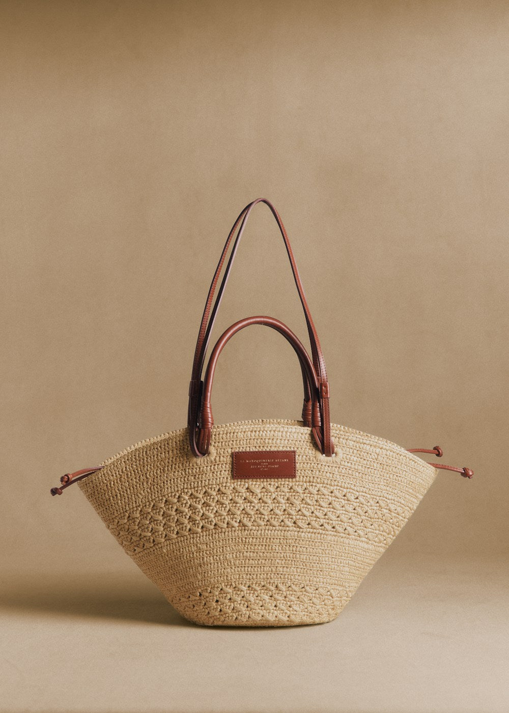 Justine Basket Bag - Natural Perforated Raffia