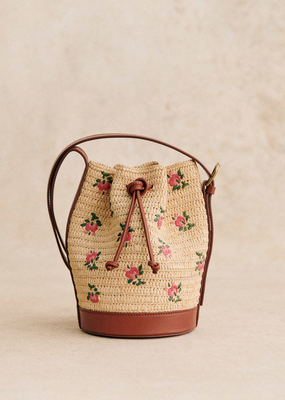 Mini Farrow Bag - Small Pink Floral Embroidery