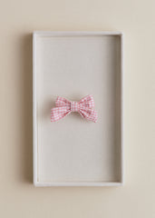 Small Bow Hair Clip - Pink Gingham