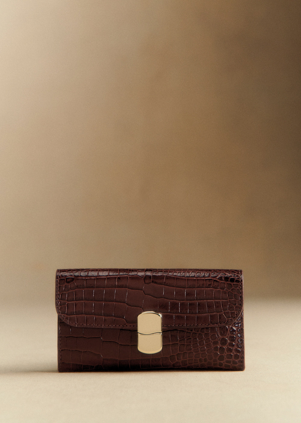 Milo Large Wallet - Chocolate Crocodile Print