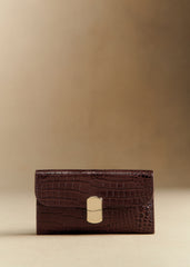 Milo Large Wallet - Chocolate Crocodile Print
