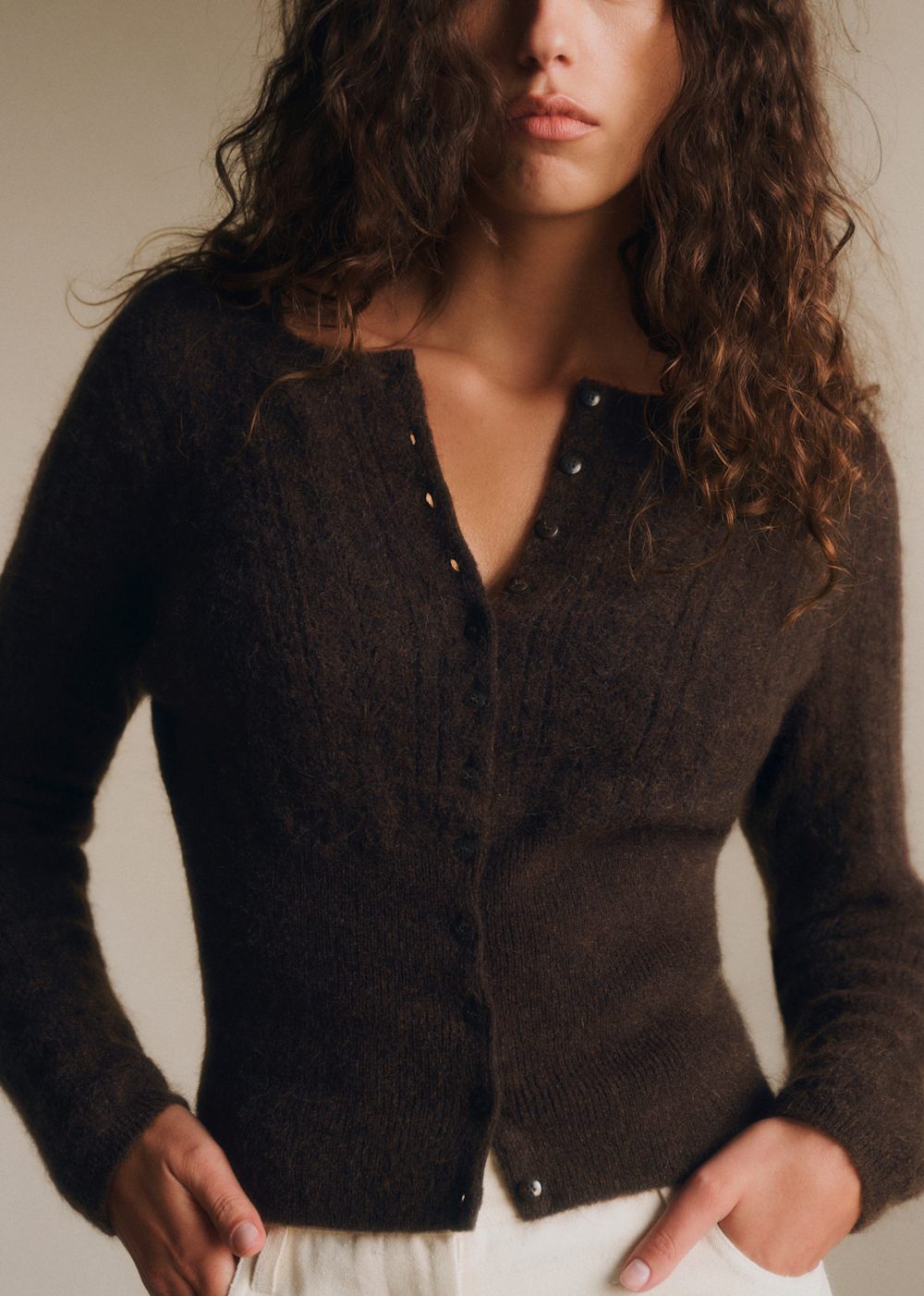 Léonor Cardigan - Dark Brown Pink Creation