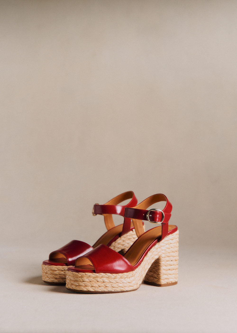 High Dorothée Sandals - Cherry Smooth