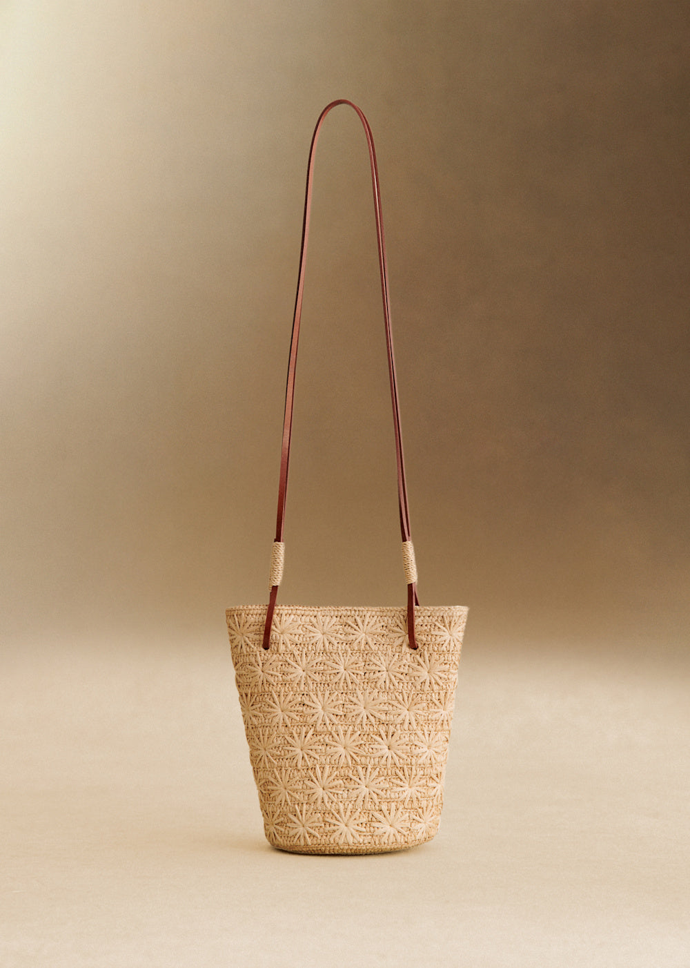 Rosie Basket - Natural Raffia Embroidery