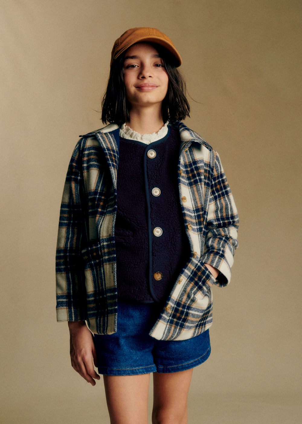 Willy Jacket - Ecru Navy Check