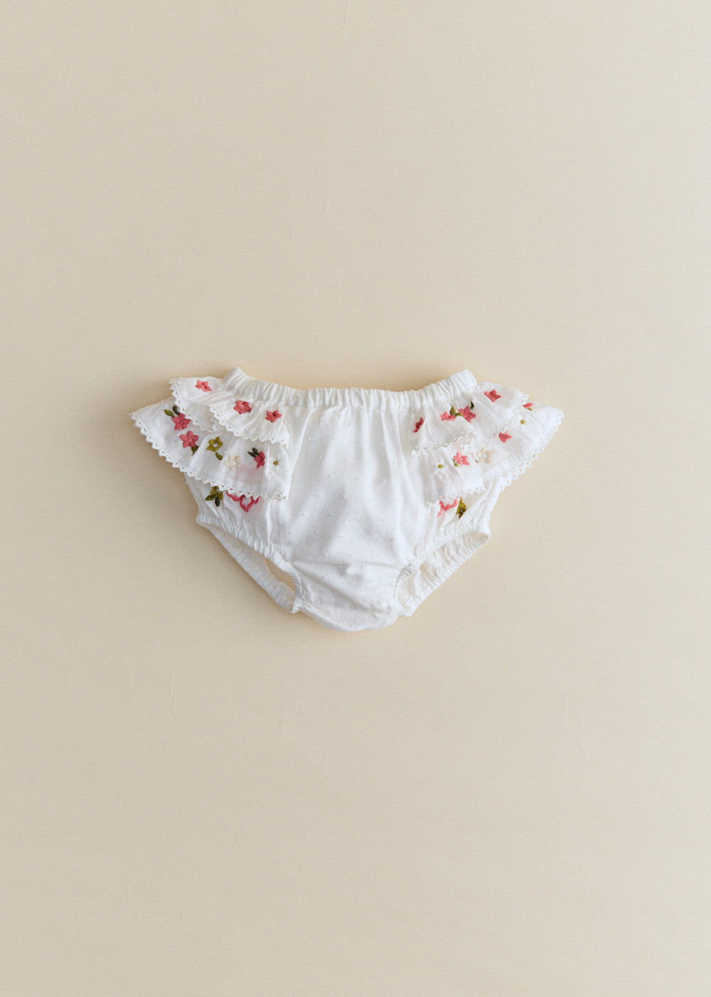 Clélia Bloomer - Ecru With Contrasting Tricolor Embroidery