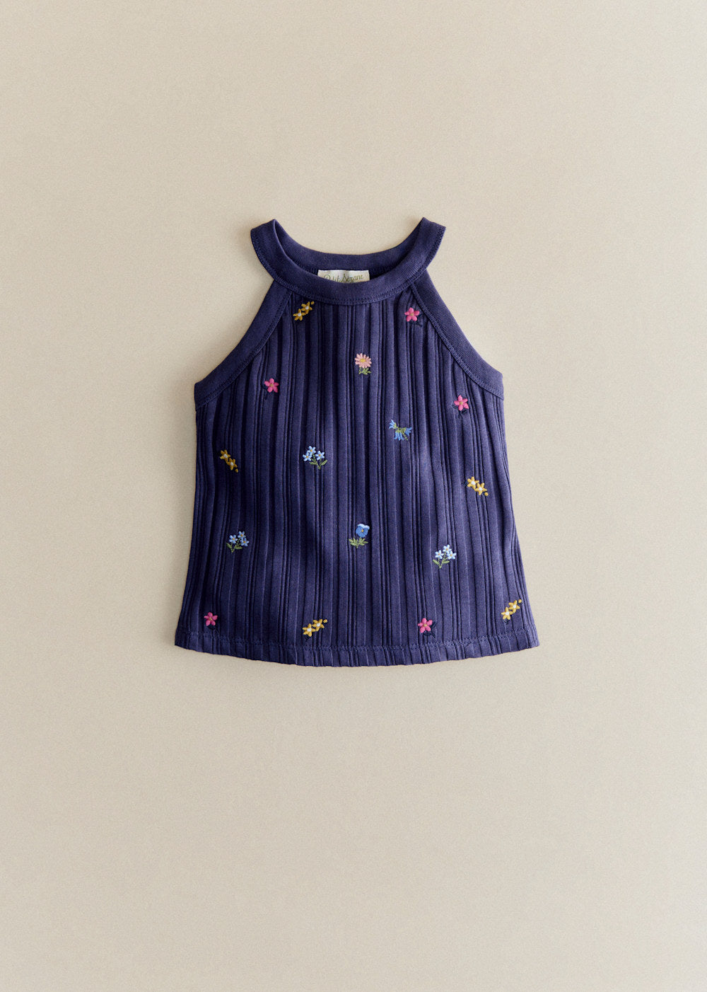 Abbie Top - Navy With Floral Embroidery
