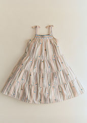 Kate Dress - Pink Blue Stripes
